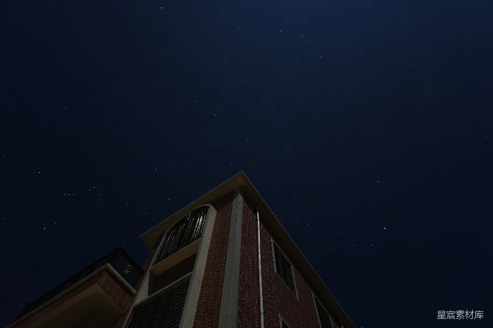 高清摄影 星空 建筑 夜景 宁静 自然 夜空下的建筑