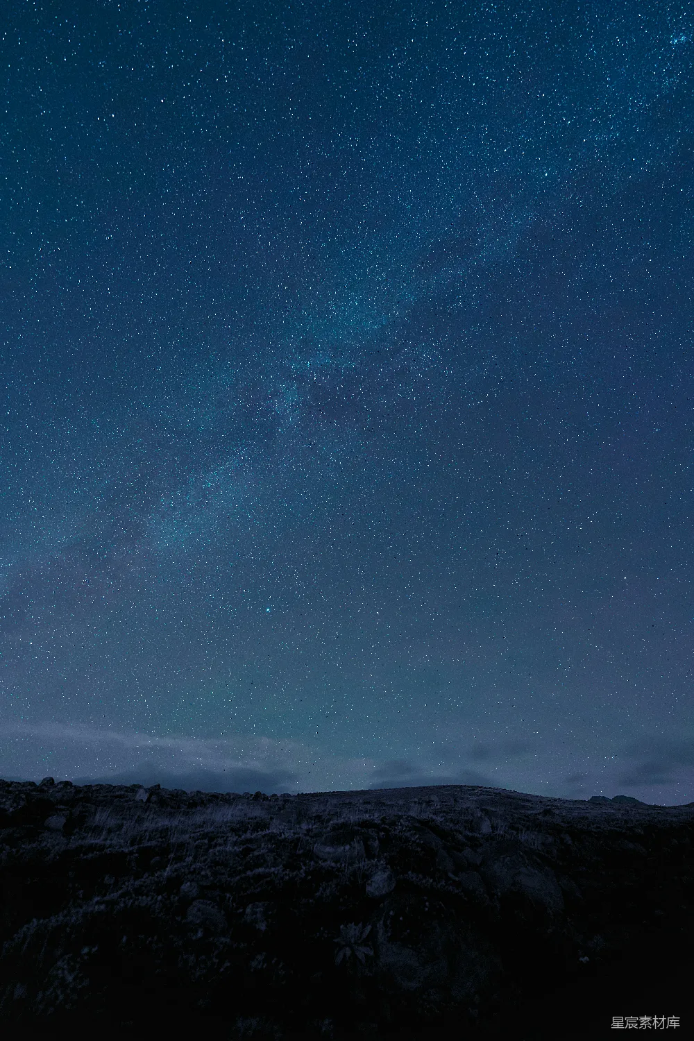 高清摄影 星空 宁静 自然 夜晚 风景 星河下的寂静旷野