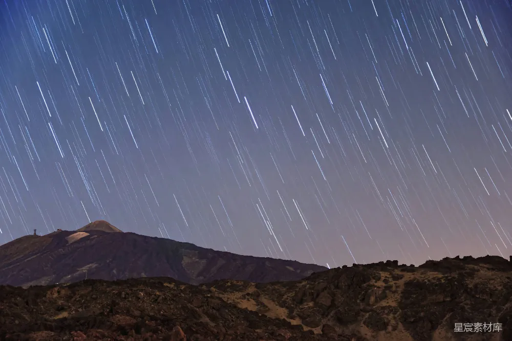 高清摄影 夜景 星轨 火山 自然风光 摄影 星轨下的火山