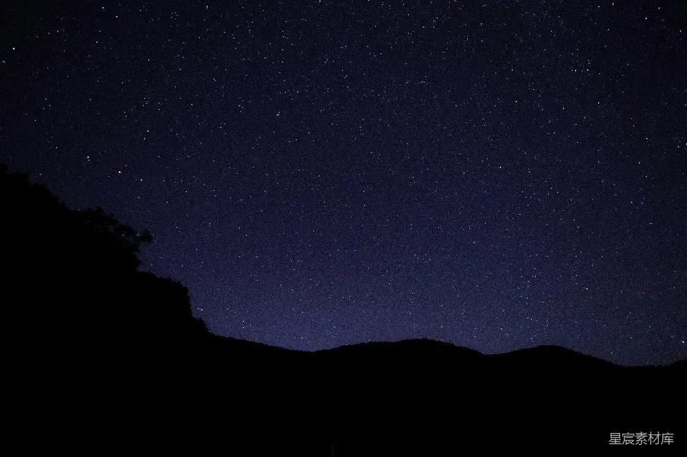 高清摄影 夜空 星河 山影 宁静 自然 夜空下的山影