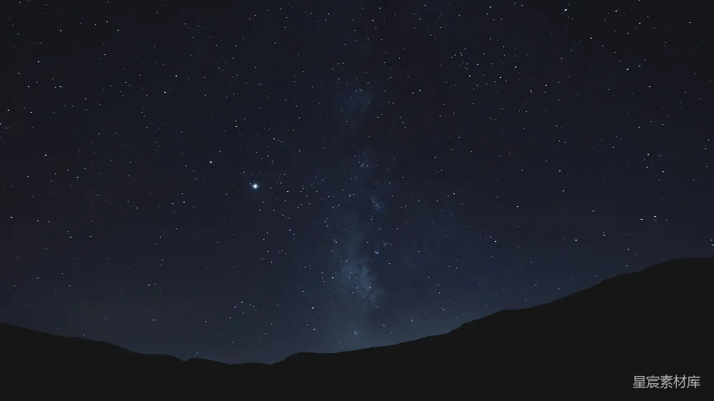 高清摄影 夜空 星空 山峦 宁静 自然 银河星空下的山峦