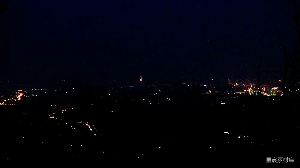 高清摄影 夜景 城市 黑暗 灯光 宁静 夜幕下的城市剪影
