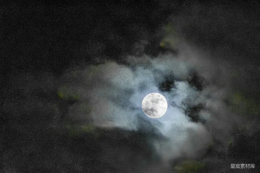 高清摄影 月亮 夜晚 云层 自然风光 宁静 月夜云影