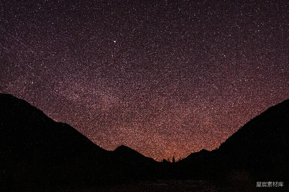 高清摄影 星空 山影 自然 宁静 夜晚 星空下的山影