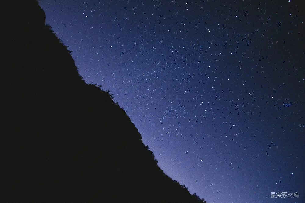 高清摄影 夜空 山脊 星空 宁静 自然 夜空下的山脊
