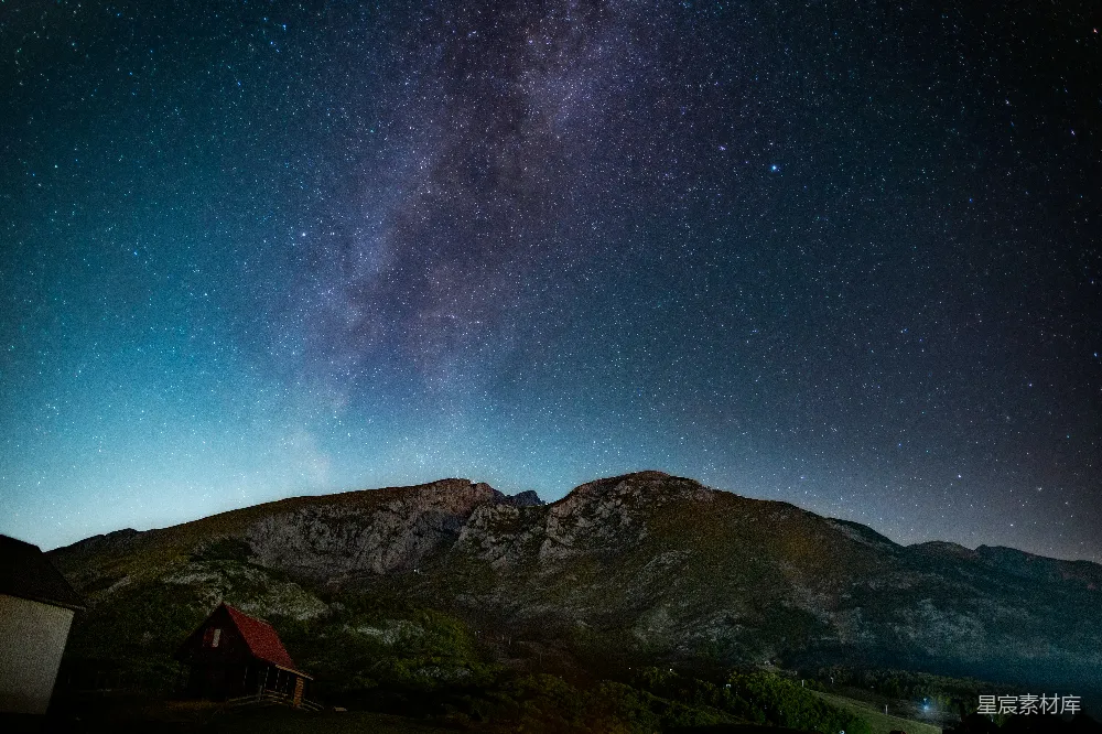高清摄影 星空 山景 自然 摄影 夜景 山间夜景下的银河