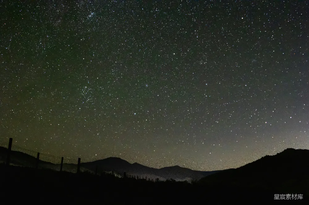 高清摄影 星空 山影 夜景 宁静 自然 星空下的山影