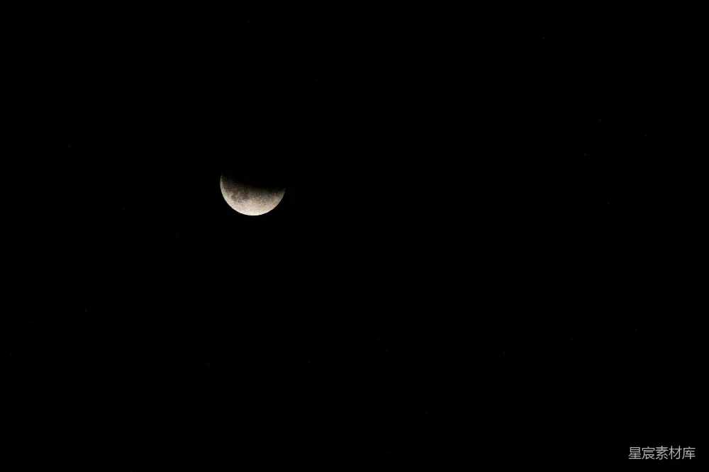 高清摄影 夜景 月亮 宁静 自然 星空 夜空中的一弯新月