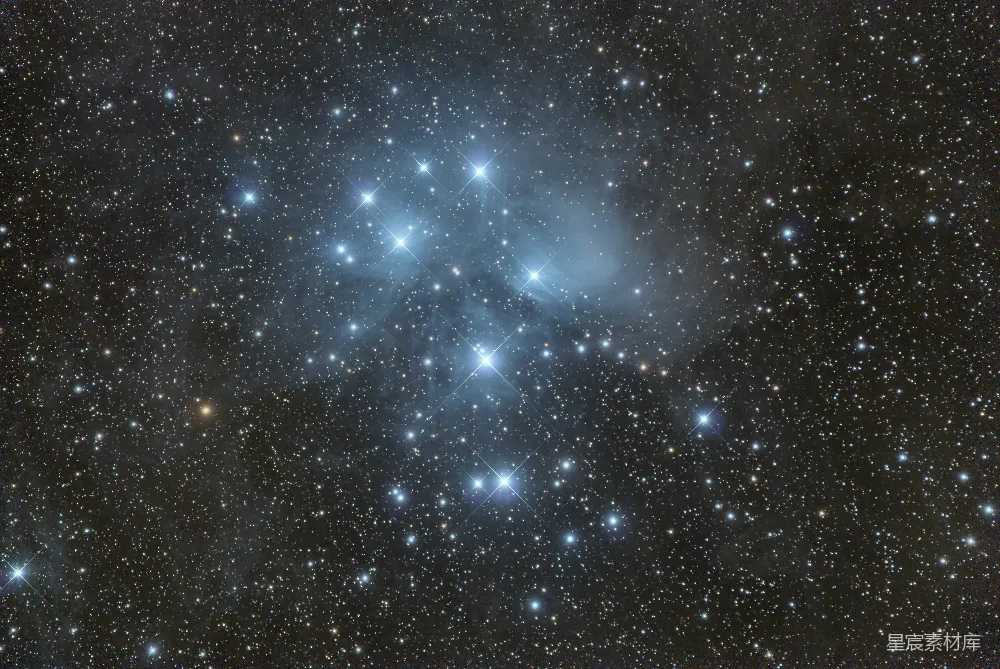高清摄影 星空 天文摄影 星团 宇宙 深空 猎户座大星云与七姐妹星团