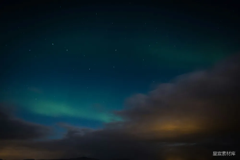 高清摄影 极光 夜空 自然美景 宁静 星空 极光下的夜空