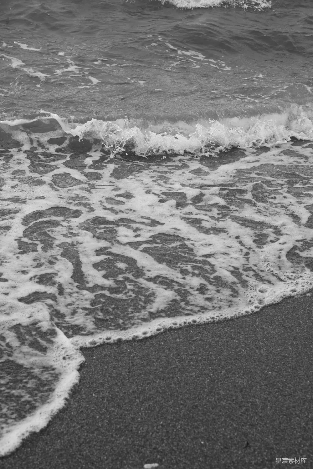 高清摄影 海浪 黑白 自然 宁静 海边 黑白海浪