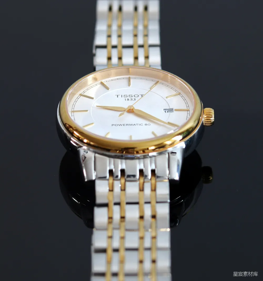 高清摄影 手表 Tissot 优雅 双色设计 经典风格 经典双色Tissot手表特写