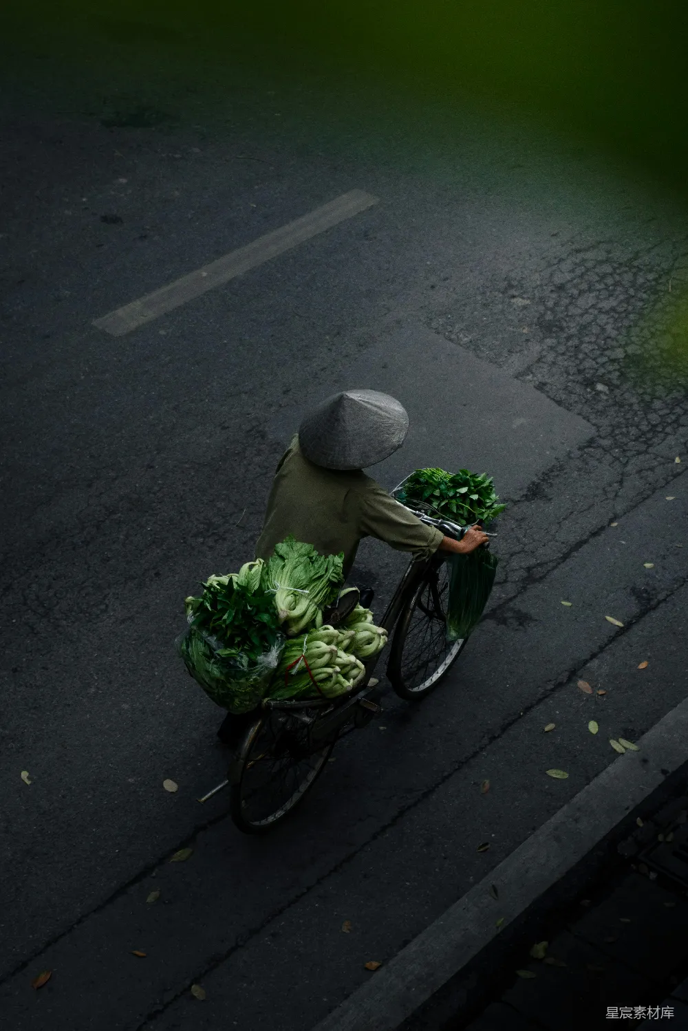 高清摄影 越南 自行车 蔬菜 街头 传统 越南街头的自行车蔬菜贩