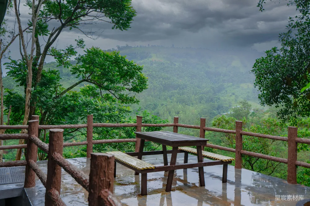 高清摄影 雨后 山景 自然 休闲 户外 雨后山景中的静谧时光