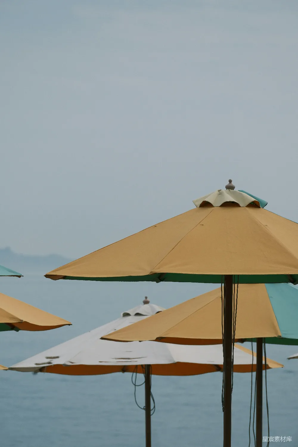 高清摄影 海滩 遮阳伞 休闲 海景 户外 海边的遮阳伞