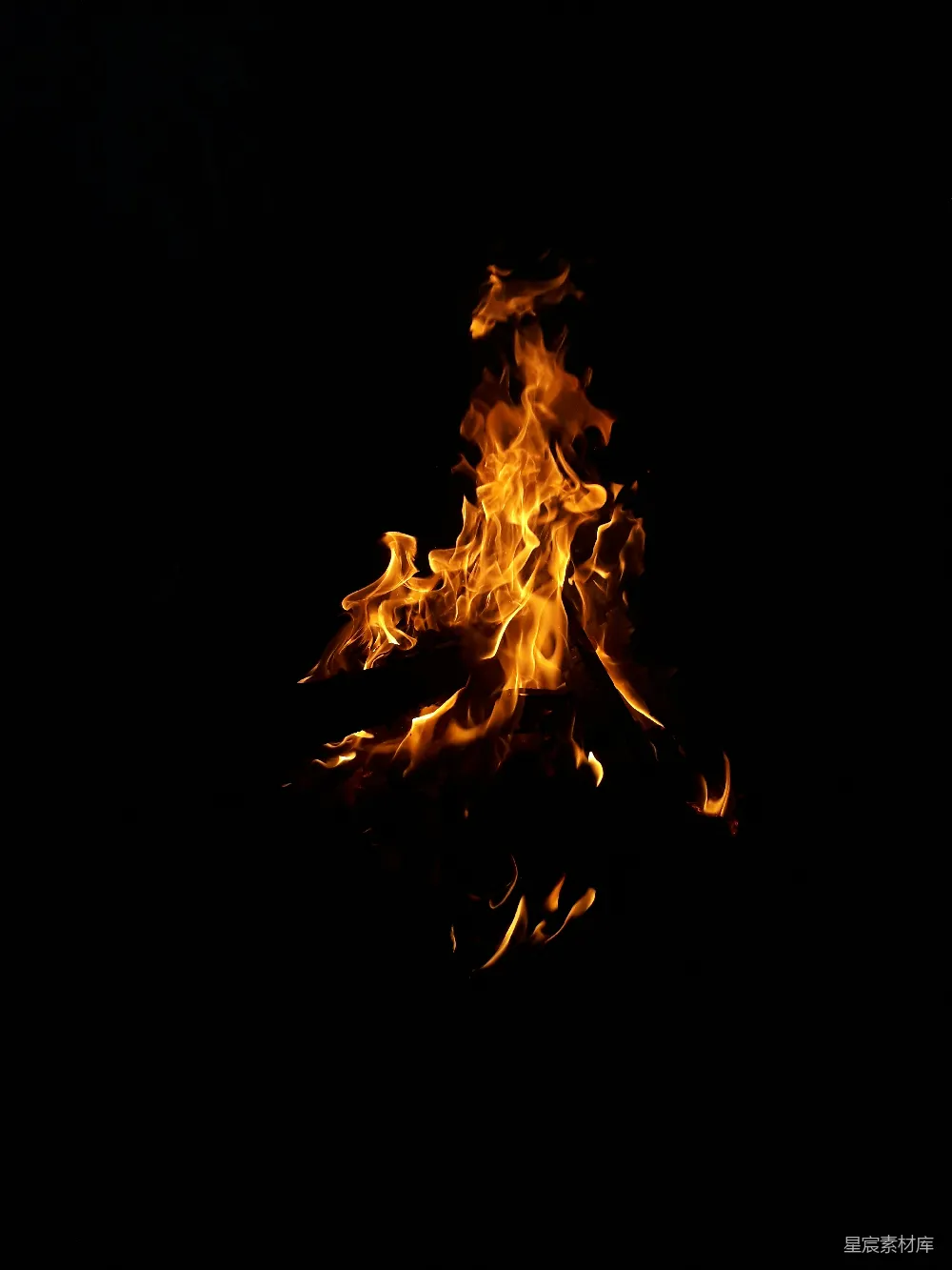 高清摄影 篝火 火焰 黑暗 温暖 自然 夜幕下的篝火