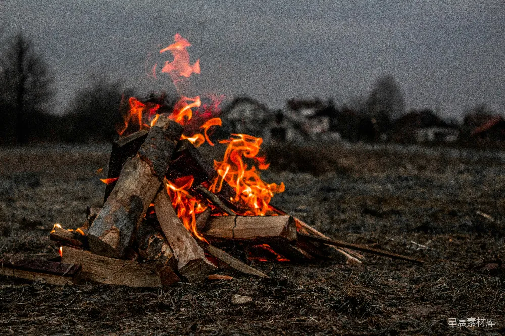 高清摄影 篝火 自然 户外 温暖 夜晚 篝火晚会