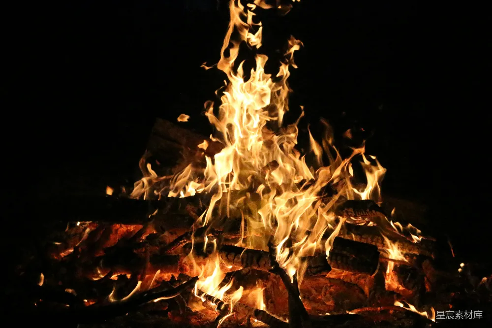 高清摄影 篝火 夜晚 温暖 户外 自然 夜晚的篝火