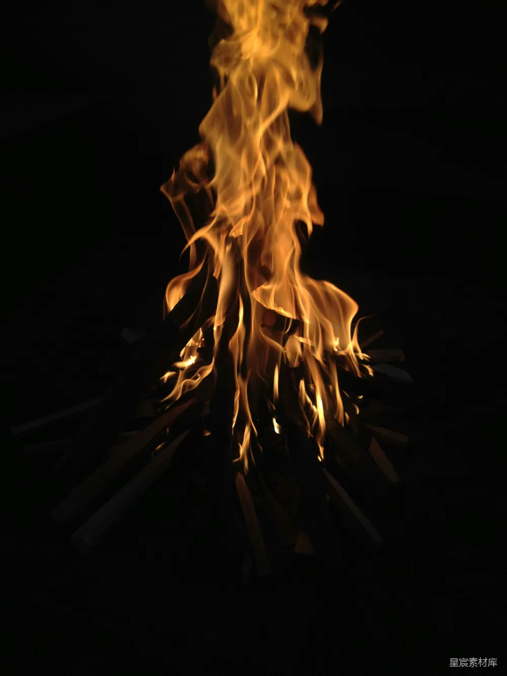 高清摄影 篝火 夜景 温暖 户外 自然 夜幕下的篝火