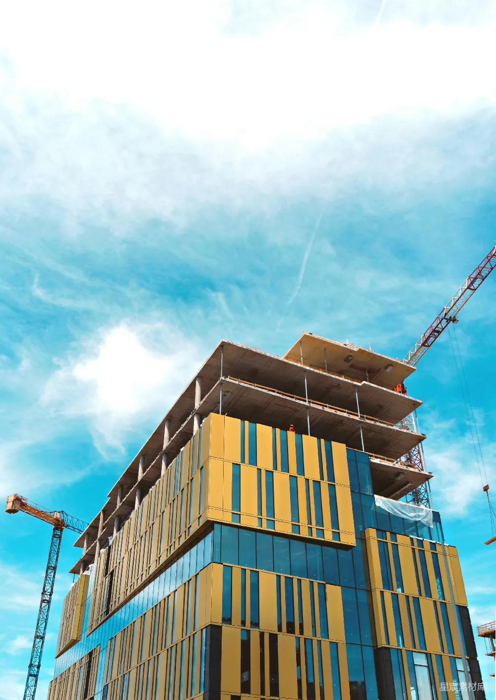高清摄影 建筑 现代 施工 城市 高楼 正在建设中的现代高层建筑