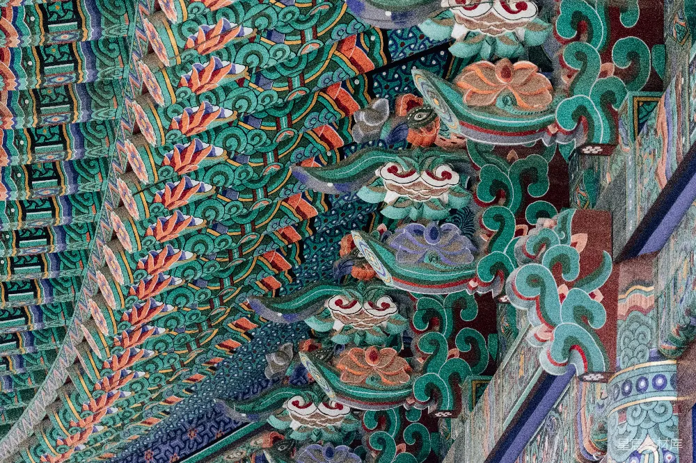 高清摄影 古建筑 彩绘 天花板 传统艺术 东方美学 华丽的古建筑彩绘天花板