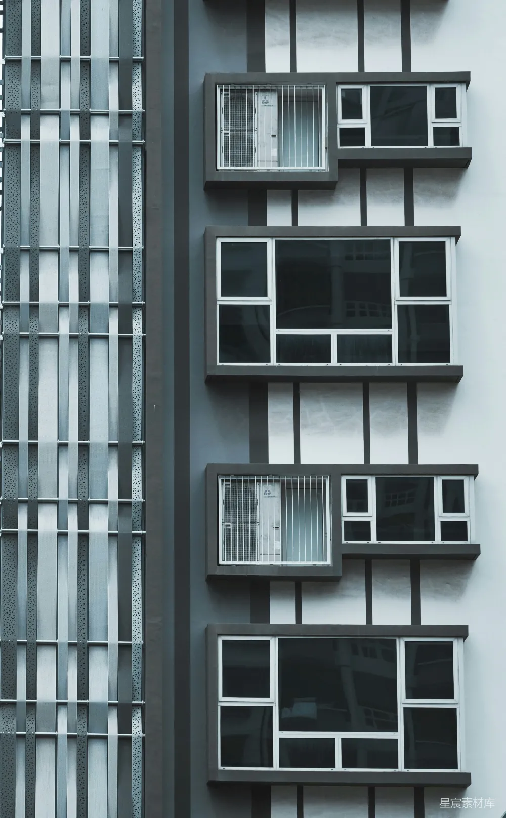高清摄影 建筑 现代 几何线条 窗户 城市风景 现代建筑的几何之美