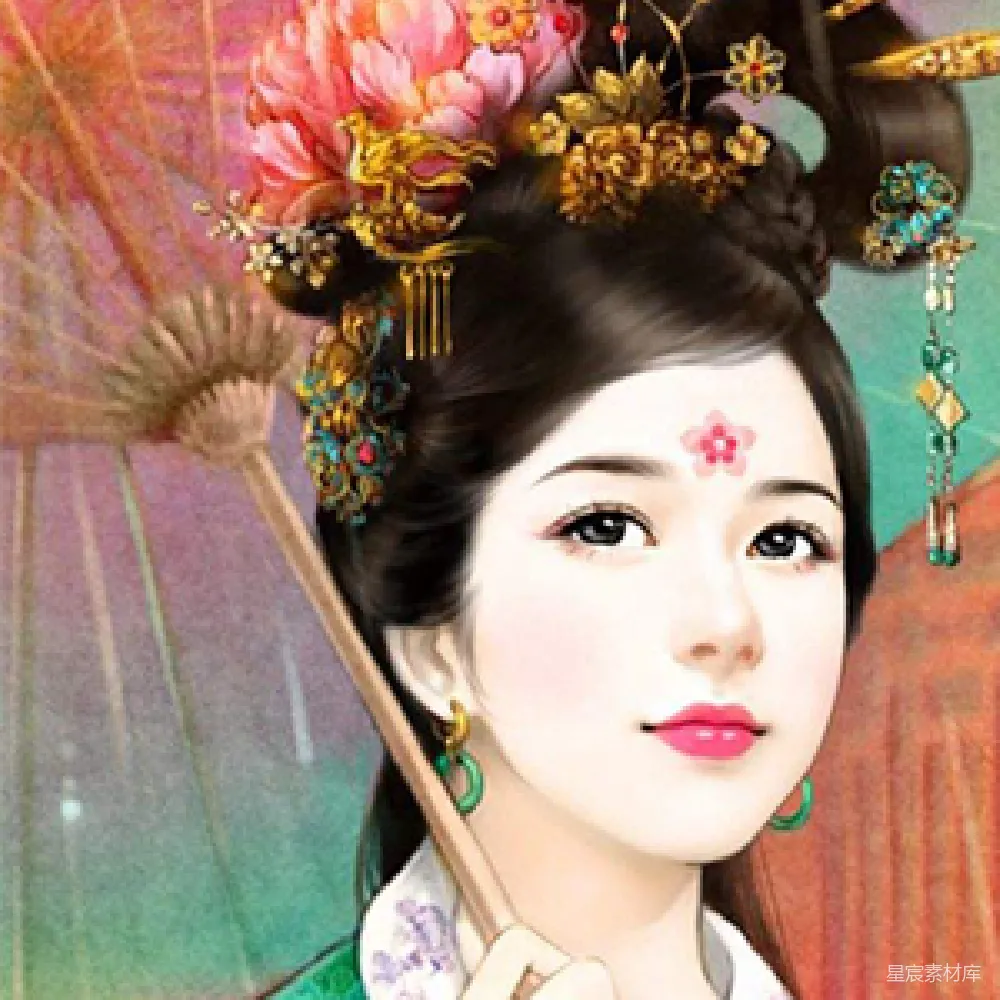 元素素材 古风 仕女图 古典艺术 传统服饰 艺术插画 古风仕女图：古典之美