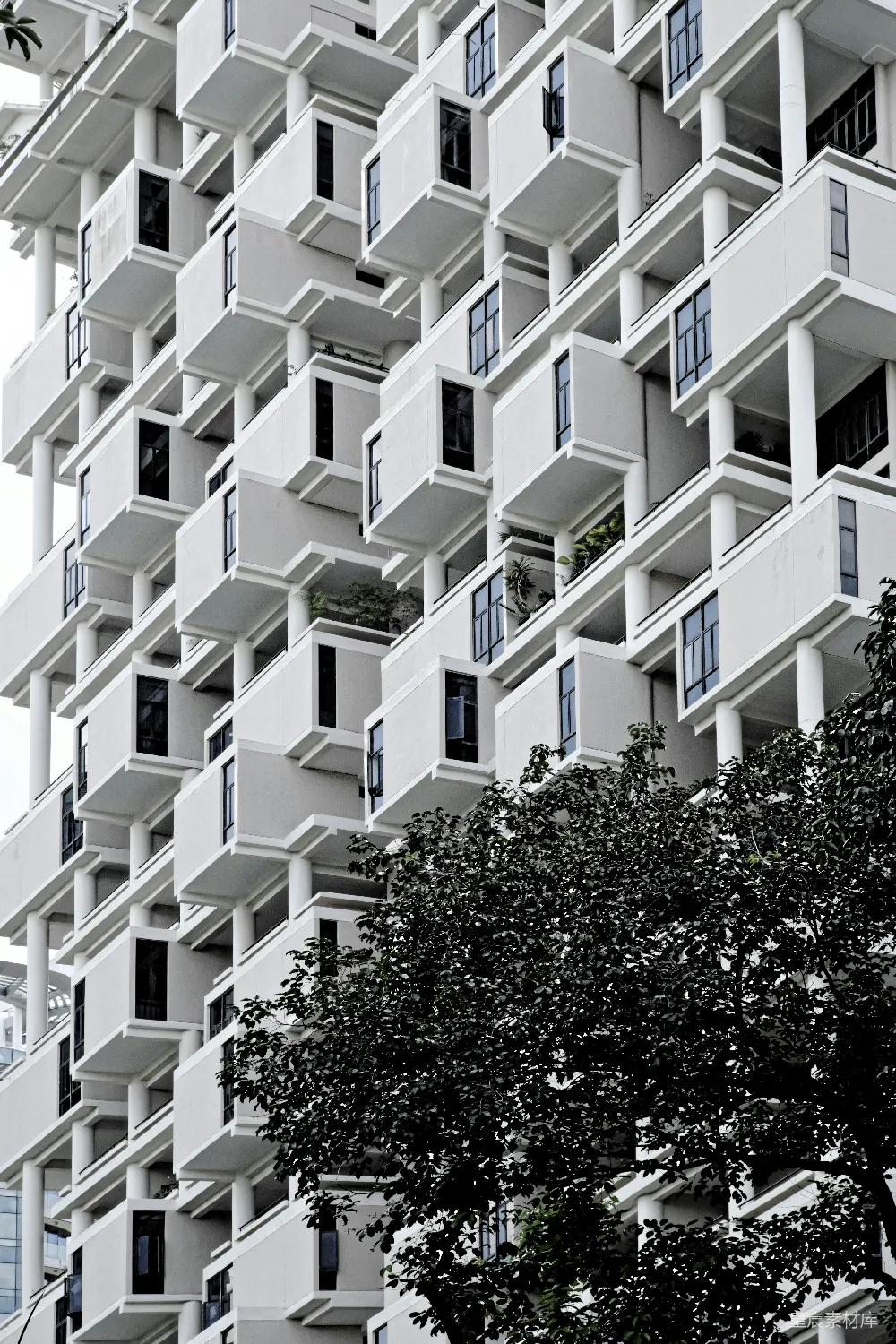 高清摄影 建筑 现代风格 城市景观 自然与城市融合 都市生活 现代建筑中的自然元素