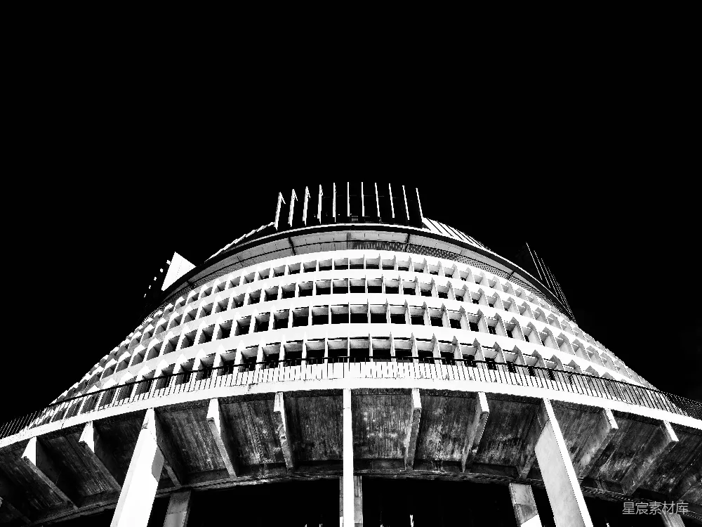 高清摄影 建筑 黑白 夜景 现代 城市 黑白建筑的夜景