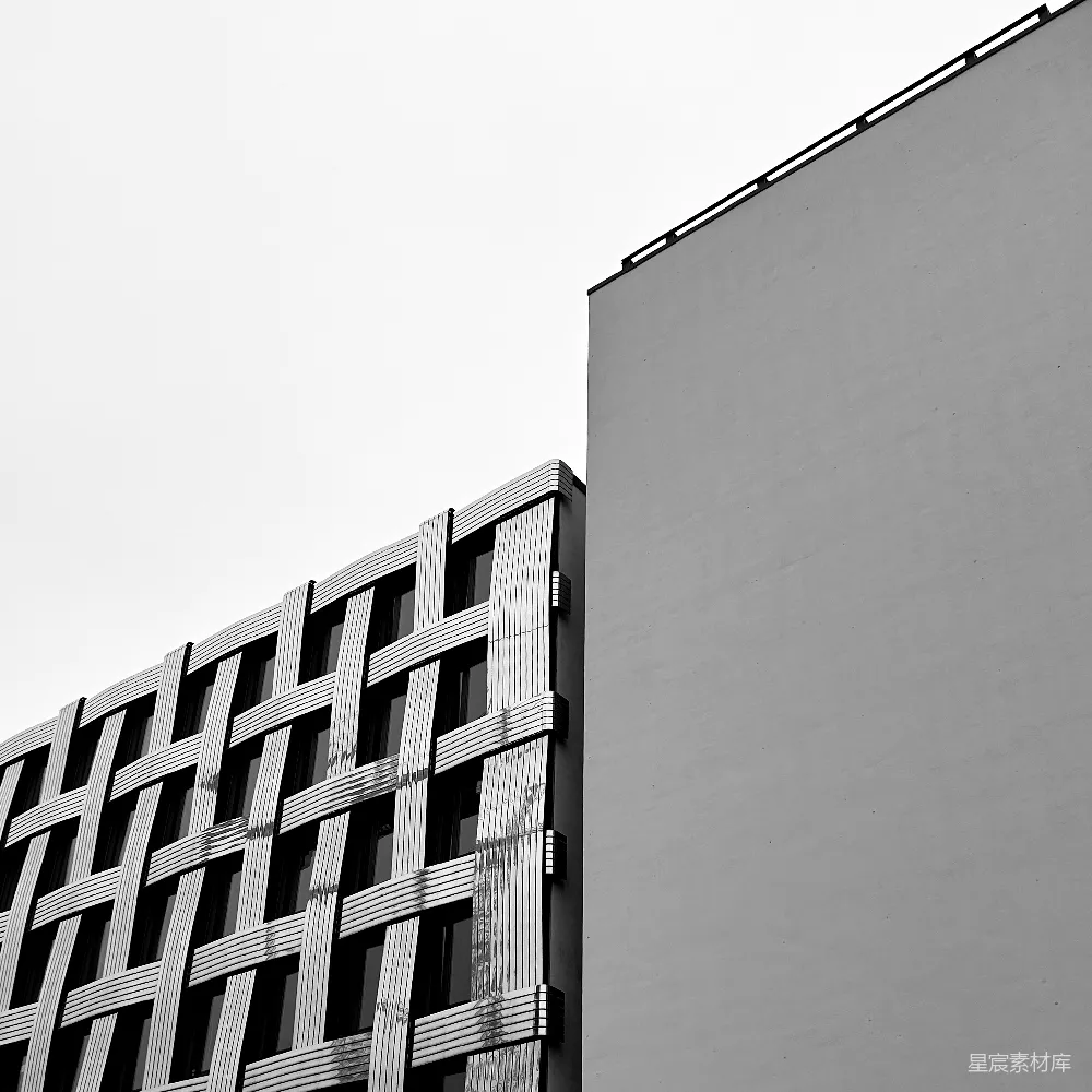 高清摄影 建筑 现代风格 黑白摄影 几何图案 城市景观 现代建筑的线条美感