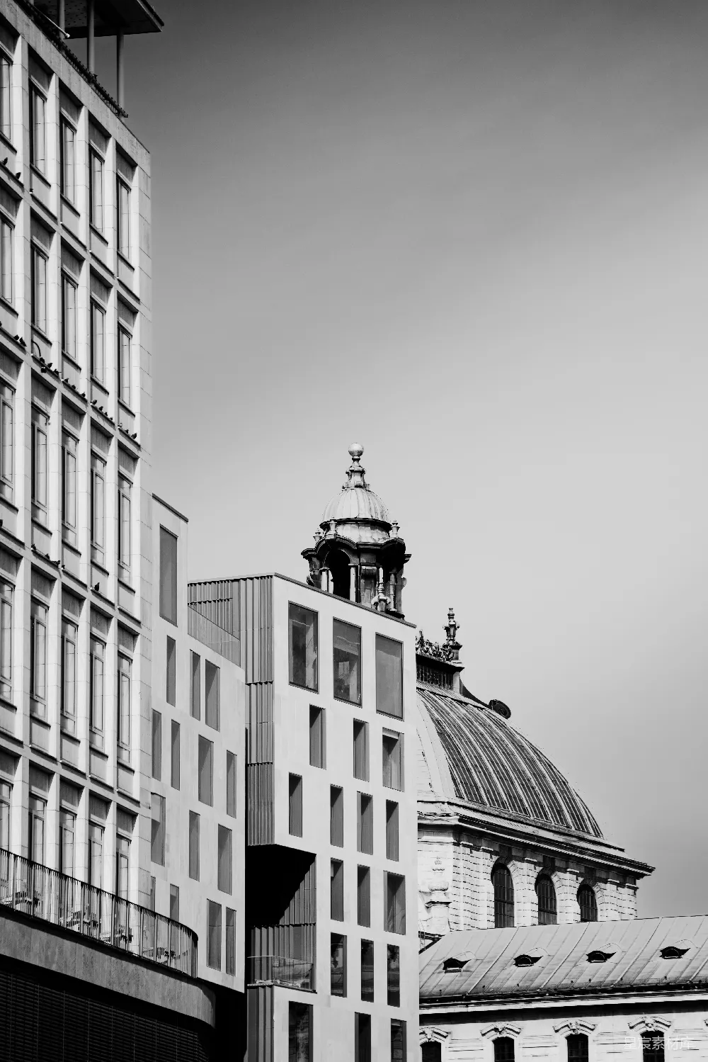 高清摄影 建筑 黑白摄影 城市景观 历史与现代 都市风光 现代与古典的建筑对话