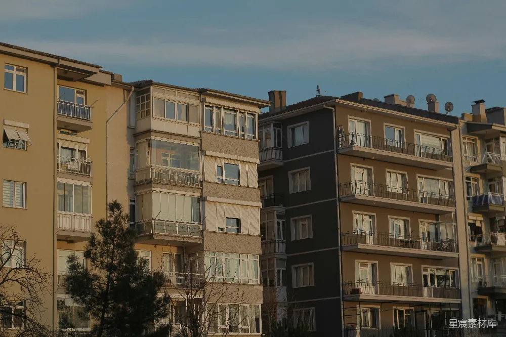 高清摄影 住宅楼 夕阳 城市 建筑 住宅 夕阳下的多层住宅楼