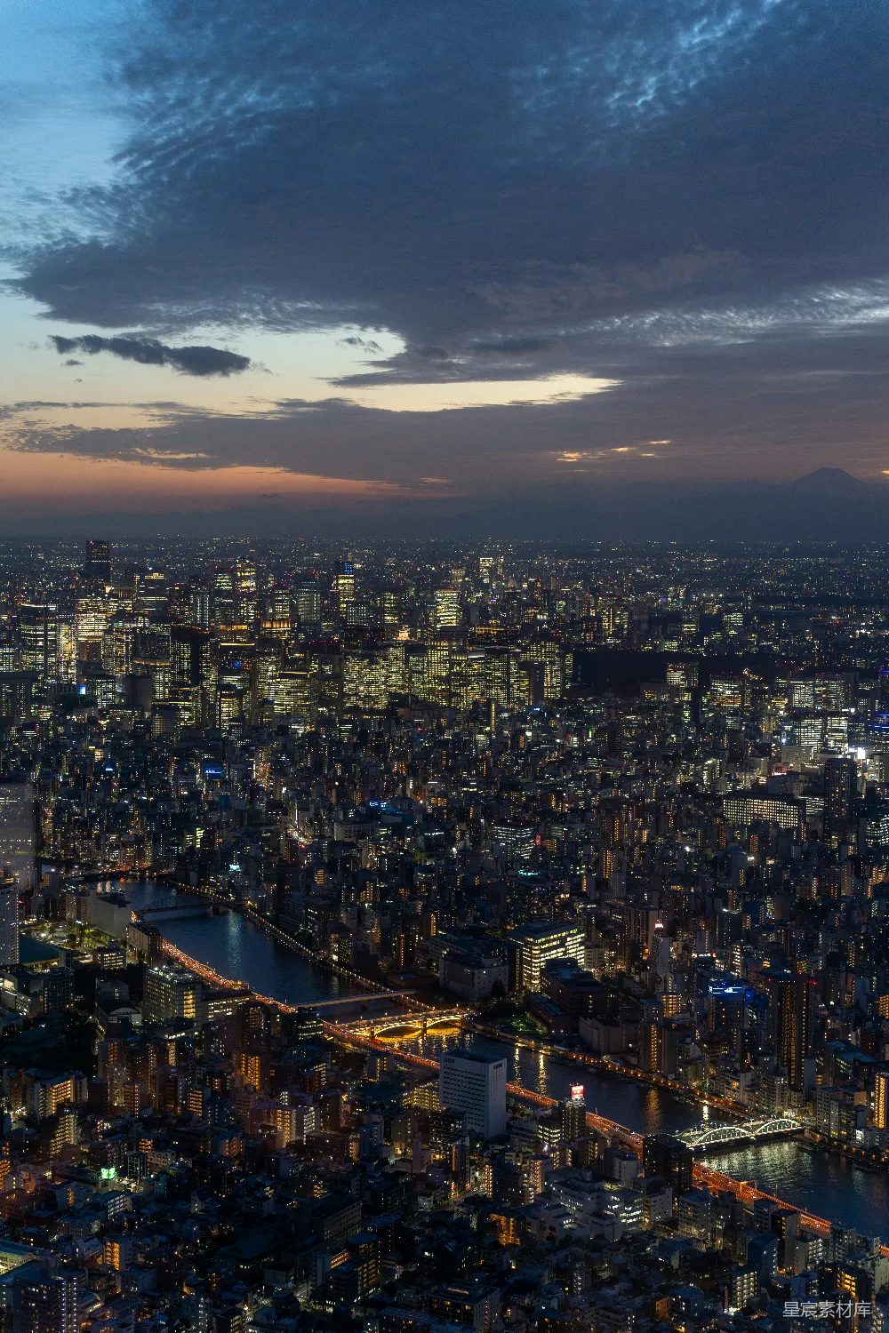 高清摄影 东京 夜景 城市 富士山 城市风光 东京夜景与富士山