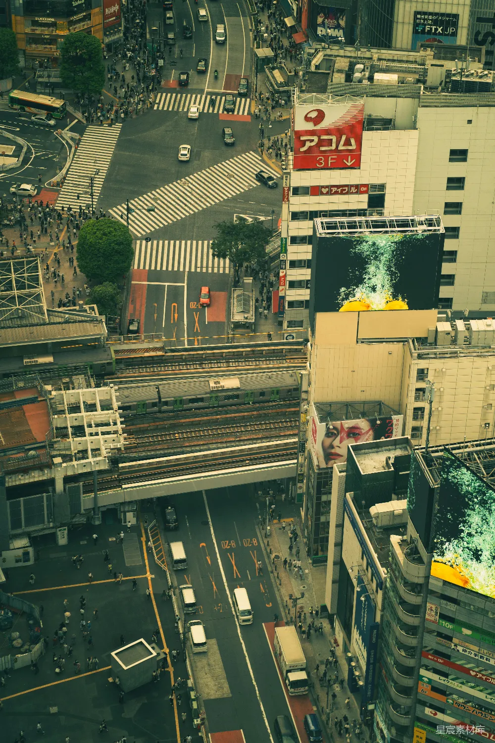 高清摄影 城市 交通 建筑 街景 日本 东京街头俯瞰图
