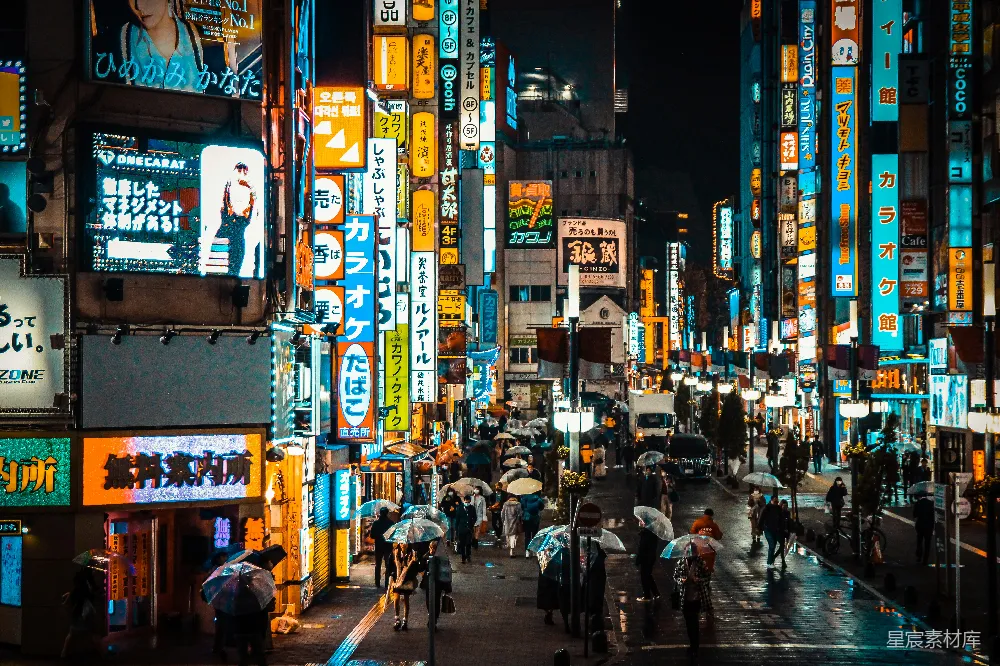 高清摄影 东京 夜景 霓虹灯 都市生活 繁华 霓虹下的东京街头