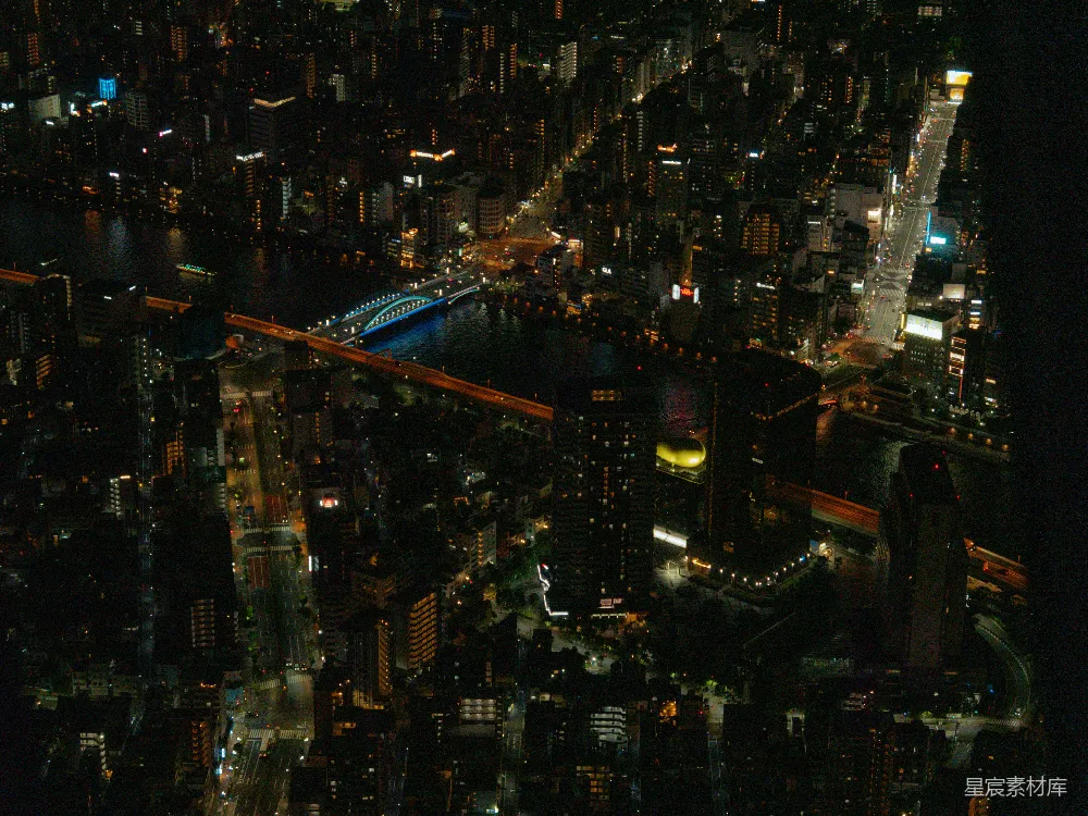 高清摄影 东京 夜景 城市 桥梁 高架 夜幕下的东京