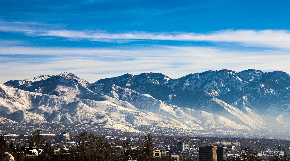 高清摄影 山景 城市 冬季 自然风光 城市规划 冬日山景与城市全景
