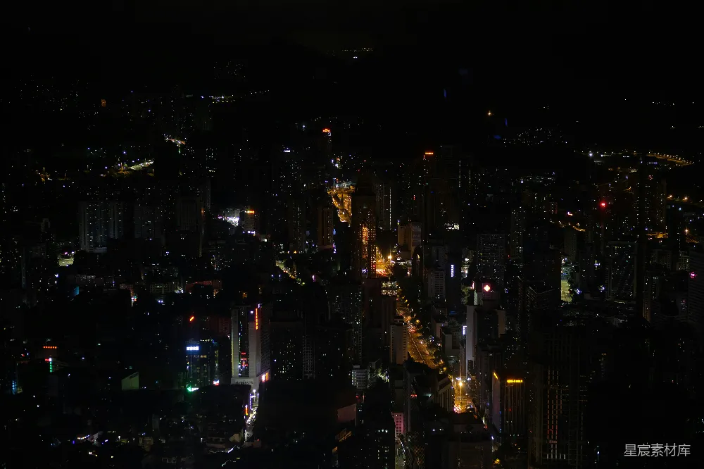 高清摄影 城市夜景 高角度视角 建筑群 都市生活 夜色中的城市剪影