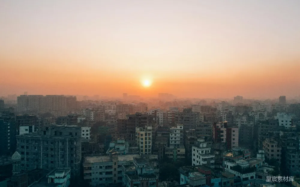 高清摄影 城市 日落 建筑 宁静 自然 夕阳下的城市剪影