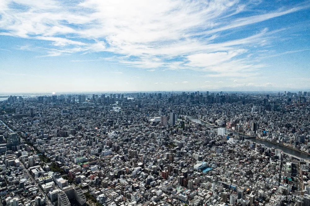 高清摄影 东京 城市景观 航拍 都市风光 天空 东京全景俯瞰