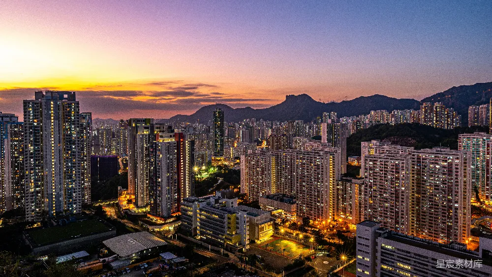 高清摄影 城市景观 建筑群 日落 都市生活 城市规划 夕阳下的城市天际线