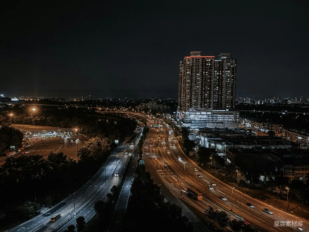 高清摄影 城市 夜景 高速公路 现代建筑 都市生活 夜晚的城市高速公路