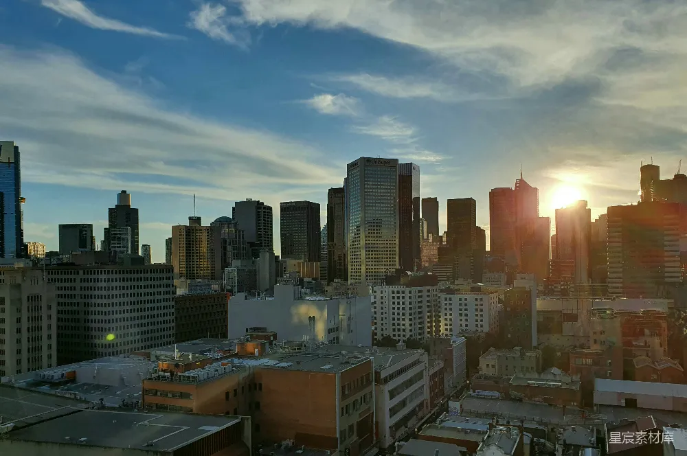 高清摄影 城市 天际线 夕阳 建筑 都市 夕阳下的城市天际线
