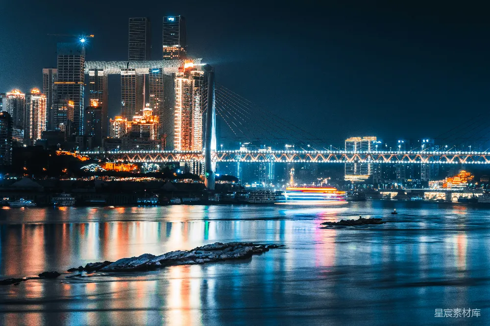 高清摄影 城市夜景 桥梁 都市风光 夜晚 现代建筑 夜幕下的城市璀璨灯火