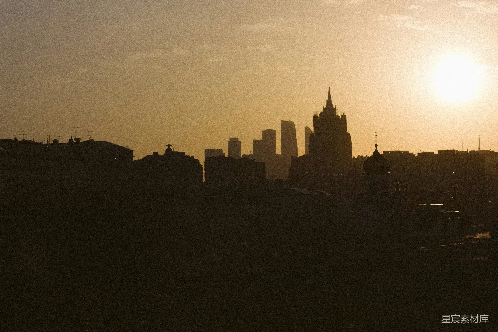 高清摄影 城市 剪影 夕阳 建筑 风景 夕阳下的城市剪影