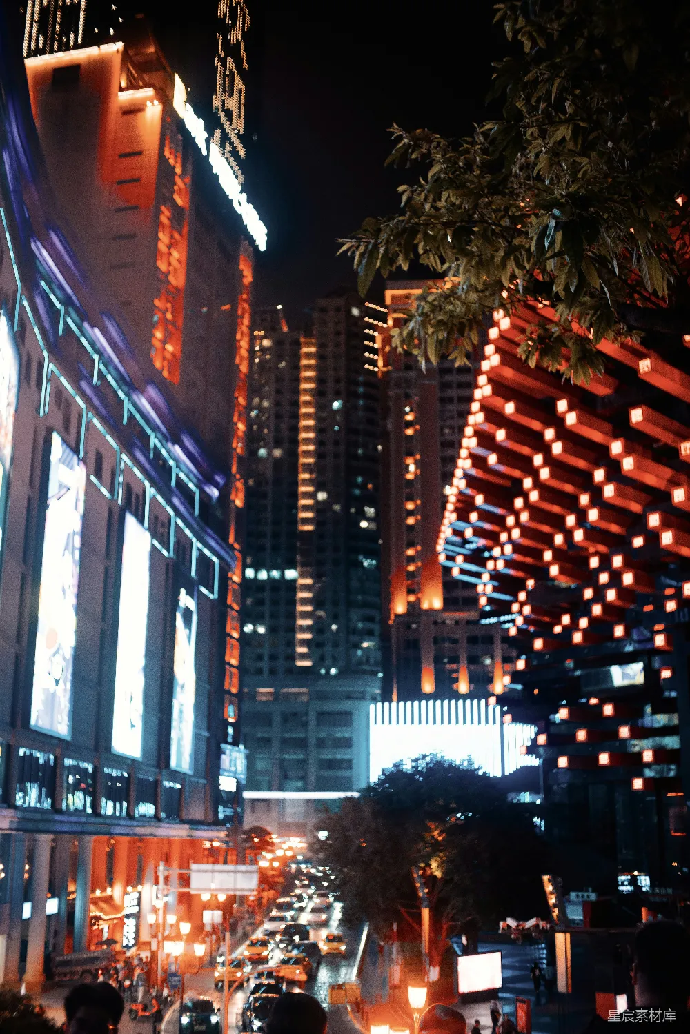 高清摄影 城市夜景 繁华都市 霓虹灯 夜间摄影 现代建筑 霓虹夜景：城市繁华的光影交织