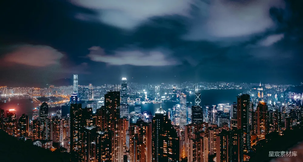高清摄影 城市夜景 城市天际线 香港 夜景 都市 香港夜景俯瞰