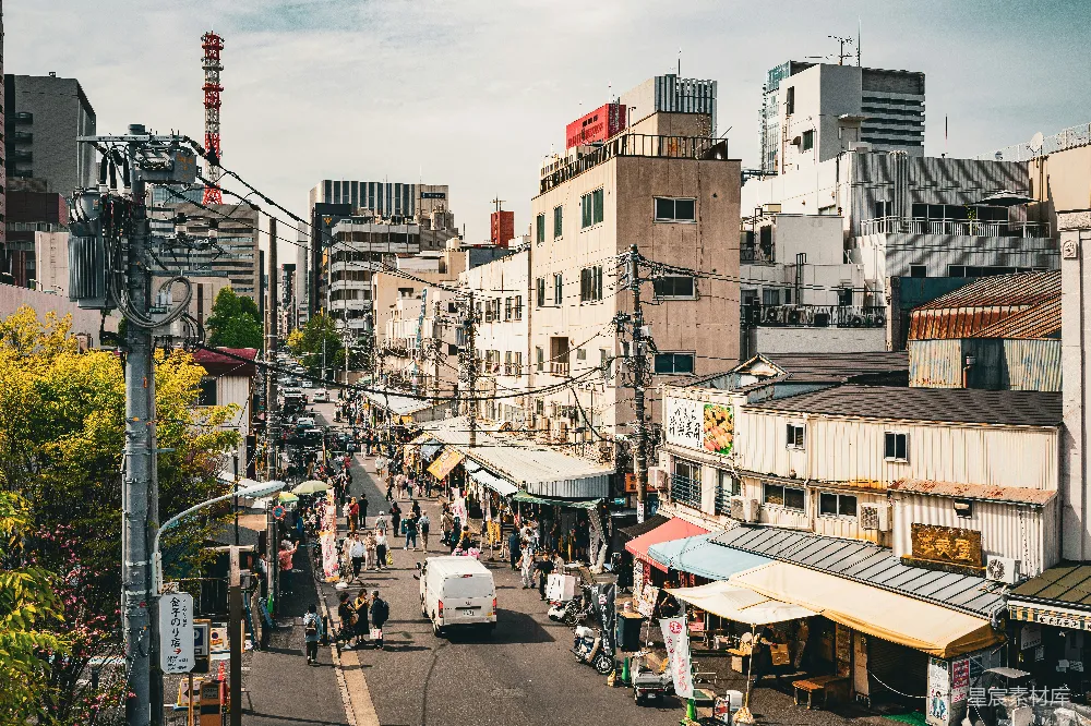 高清摄影 城市 市场 日常生活 人来人往 建筑 繁忙的市集街景
