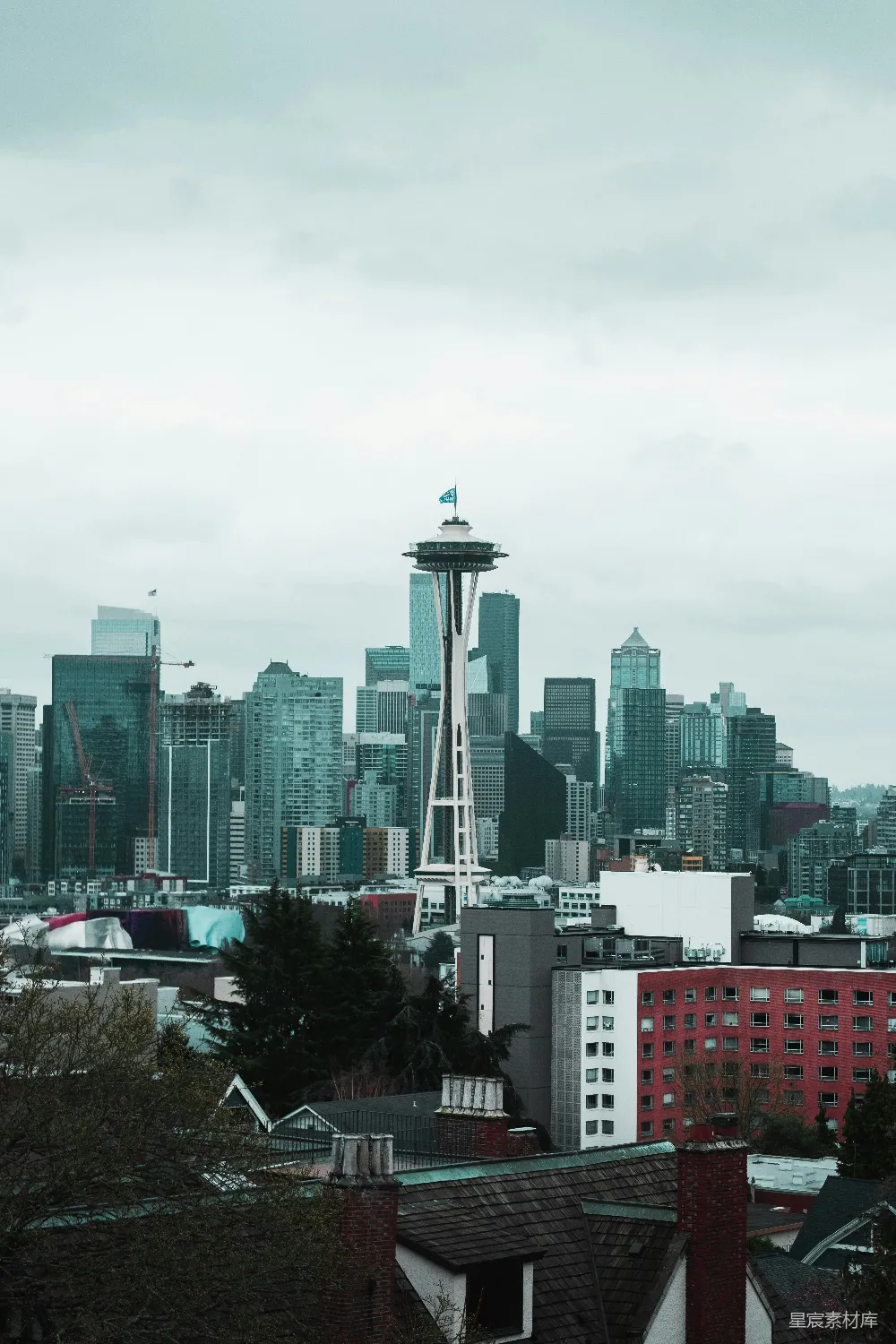 高清摄影 Seattle 城市天际线 现代建筑 城市风光 空中视角 Seattle Skyline from Above
