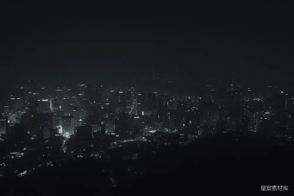 高清摄影 城市夜景 黑白摄影 都市景观 夜晚 建筑 夜幕下的城市剪影